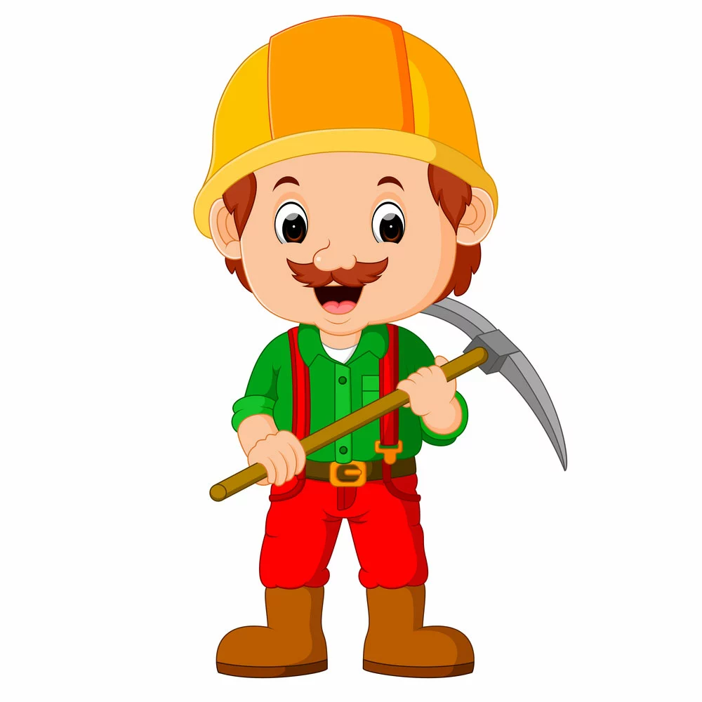 A miner with a pickaxe