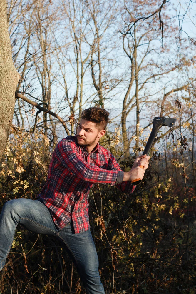 A Lumberjack with a felling ax