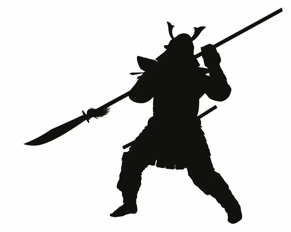 A samurai holding a halberd
