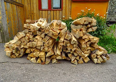 Bundles of firewood.