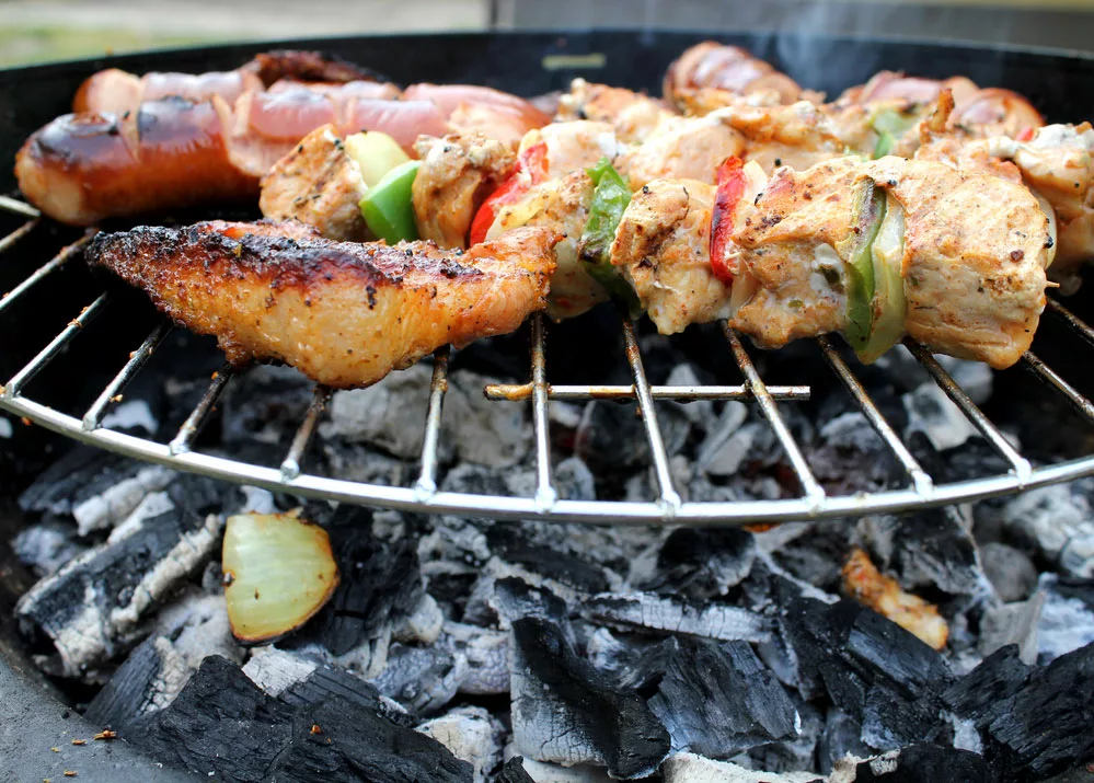 A charcoal grill. 