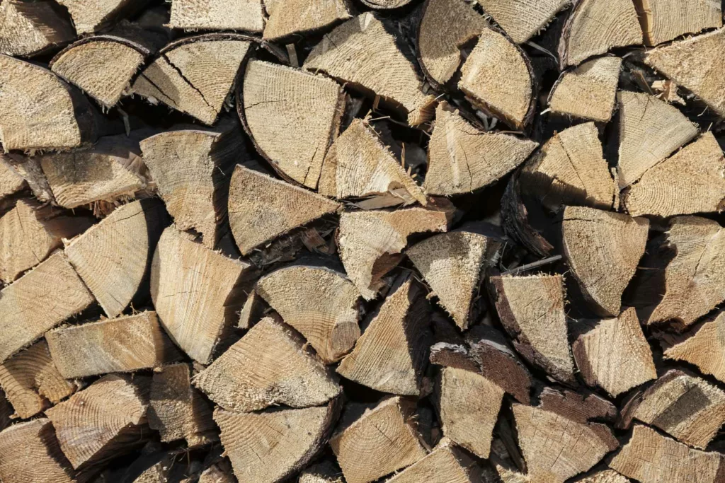 Heaped firewood