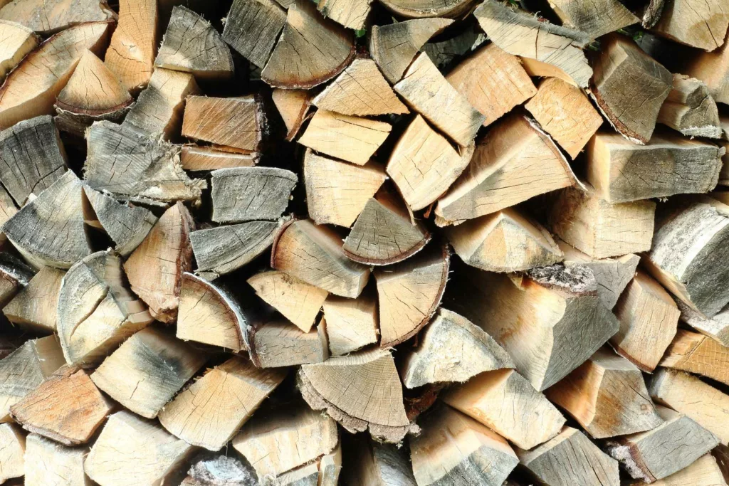Gray dry firewood