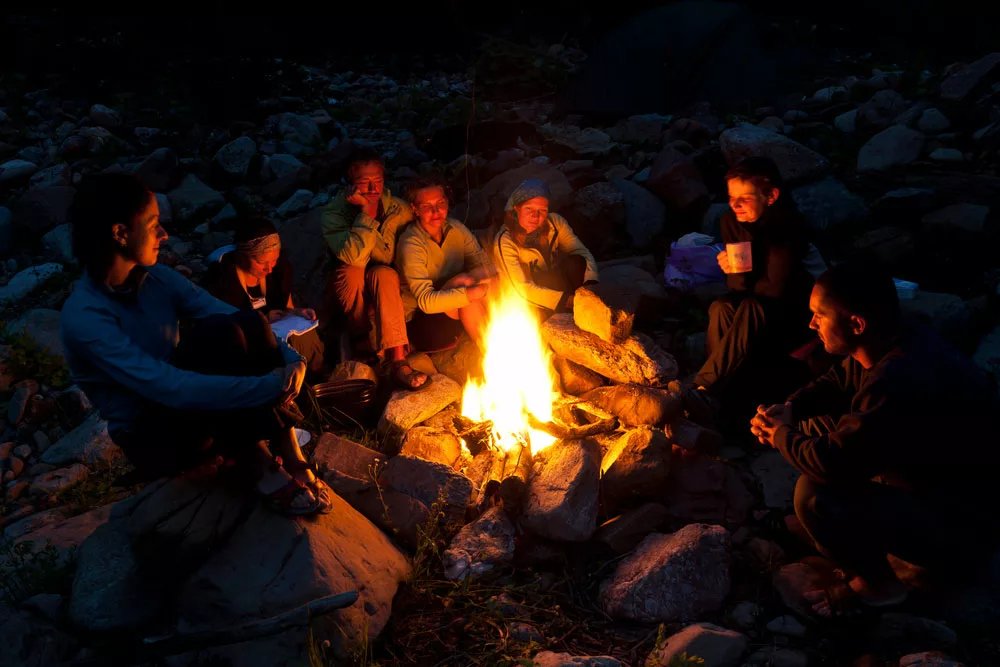 A campfire. 