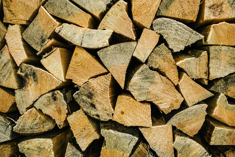 Kiln-dried firewood. 