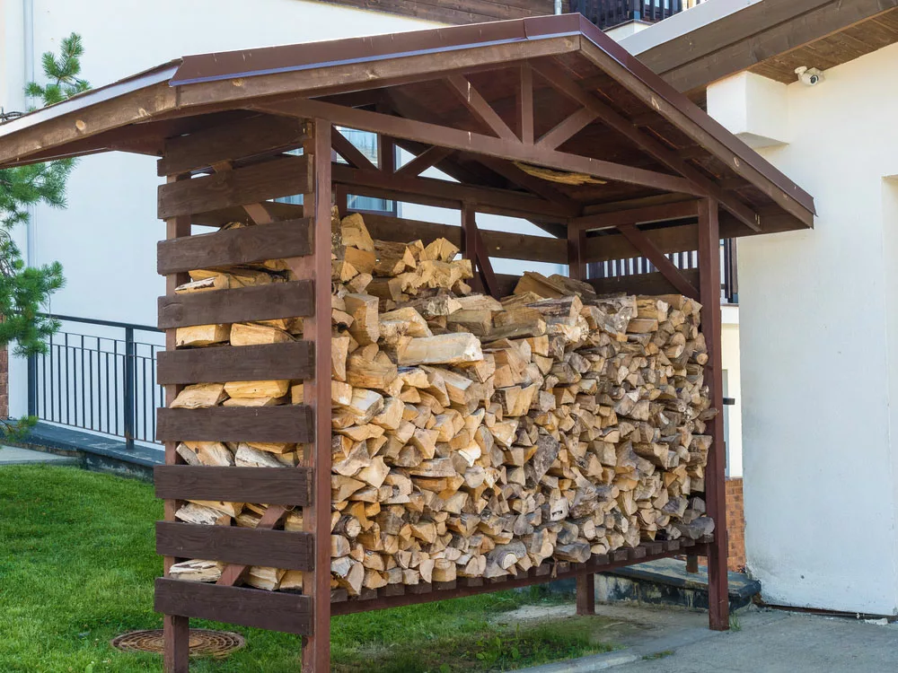 An elevated Firewood Stack.