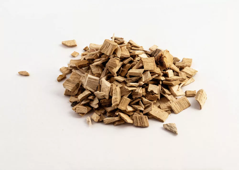Mesquite firewood chips for use in BBQ. 