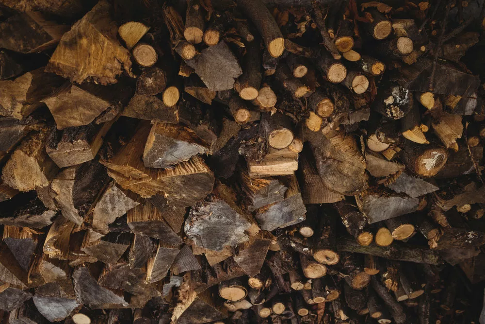 A firewood stack
