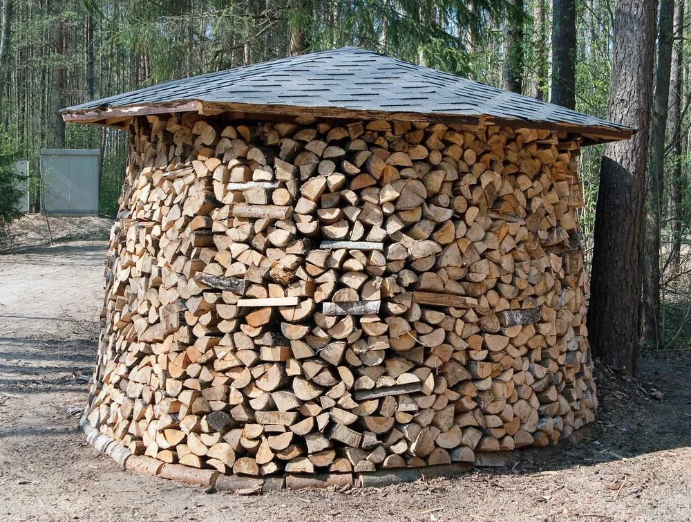 An American Firewood Stack. 