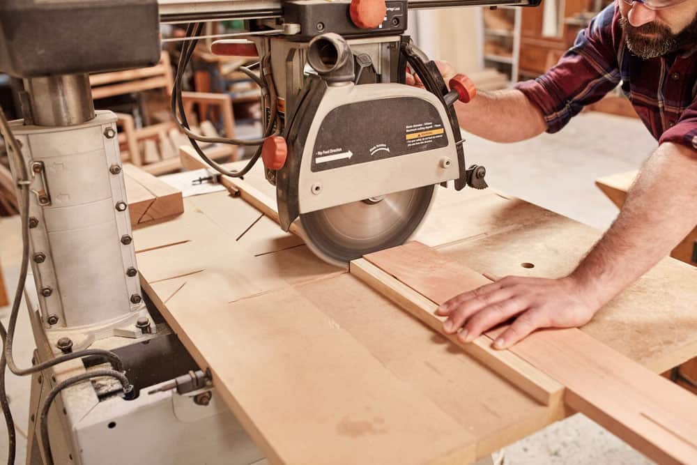 cutting wood using modern tools