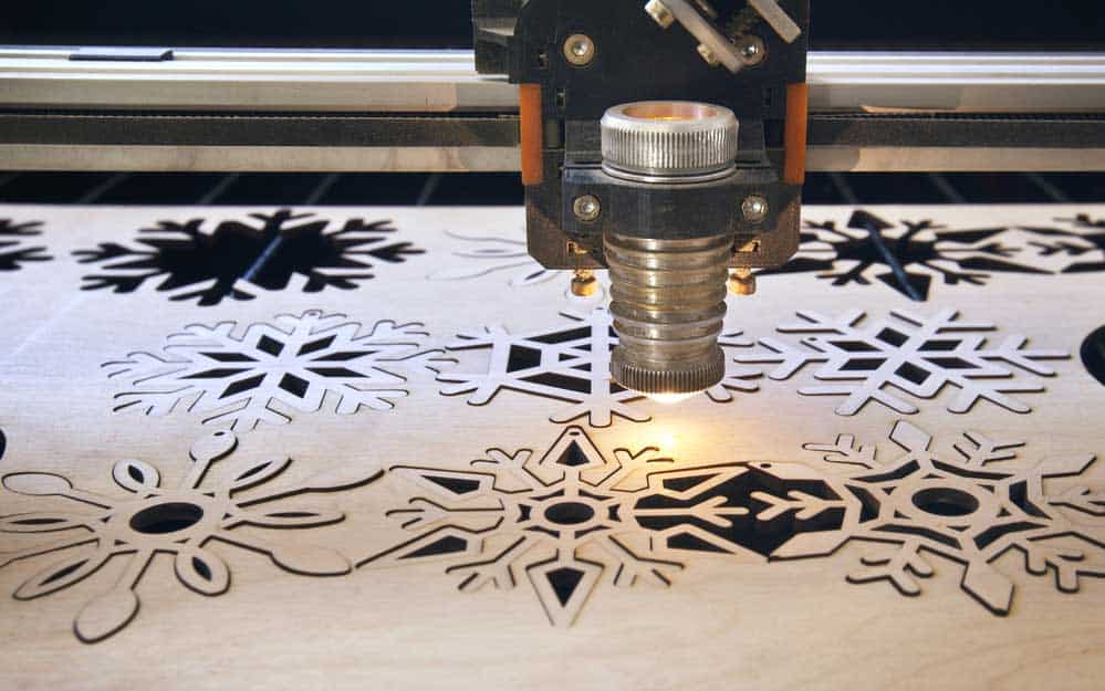 Laser Cutting Wood, How to Avoid Brown From Smoke: Laser Cutting machine at work