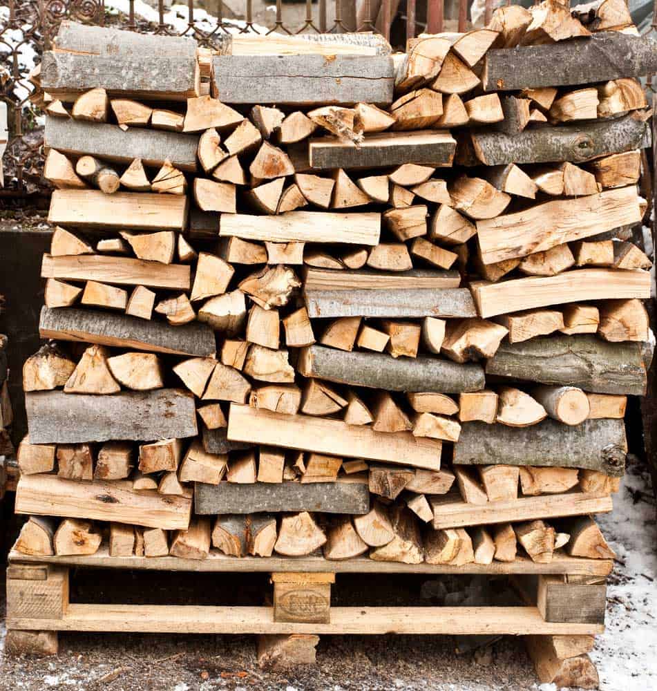 a stack of firewood