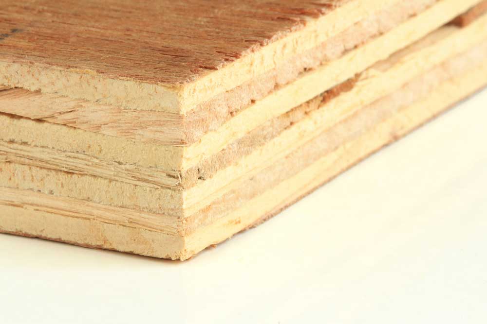 A picture of a floorboard with plywood layers